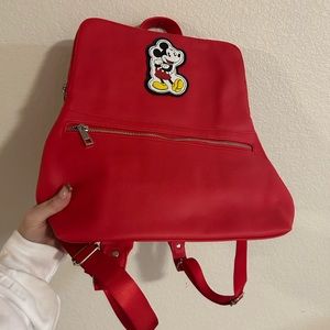 Red pleather Disney backpack